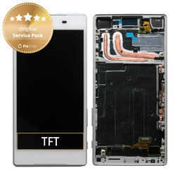 Sony Xperia Z5 E6653 - LCD Kijelző + Érintőüveg + Keret (White) - 1296-1894 Genuine Service Pack