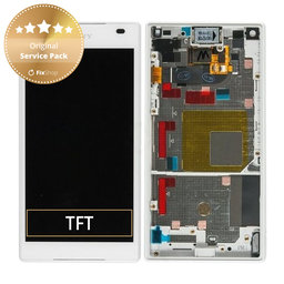 Sony Xperia Z5 Compact E5803 - LCD Kijelző + Érintőüveg + Keret (White) - 1297-3732 Genuine Service Pack