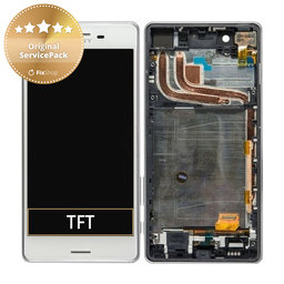 Sony Xperia X Performance F8131, F8132 - LCD Kijelző + Érintőüveg + Keret (White) - 1302-3675 Genuine Service Pack