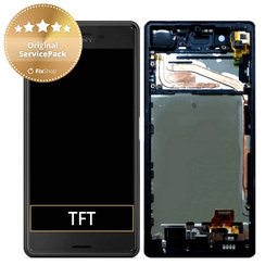 Sony Xperia X F5121, X Dual F5122 - LCD Kijelző + Érintőüveg + Keret (Graphite Black) - 1302-4791 Genuine Service Pack