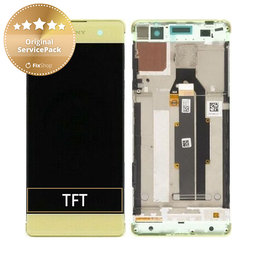 Sony Xperia XA F3111 - LCD Kijelző + Érintőüveg + Keret (Lime Gold) - 78PA3100020, 78PA3100070 Genuine Service Pack