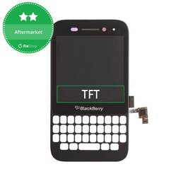 Blackberry Q5 - LCD Kijelző + Érintőüveg + Keret (Black) TFT