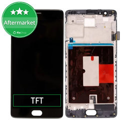 OnePlus 3, 3T - LCD Kijelző + Érintőüveg + Keret (Black) TFT