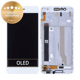 Asus Zenfone 3 Max ZC520TL - LCD Kijelző + Érintőüveg + Keret (Glacier Silver) - 90AX0087-R20010, 90AX0084-R20010 Genuine Service Pack