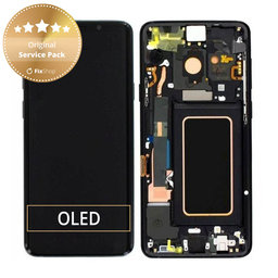 Samsung Galaxy S9 Plus G965F, G965FD - LCD Kijelző + Érintőüveg + Keret (Midnight Black) - GH97-21691A, GH97-21722A, GH97-21692A Genuine Service Pack