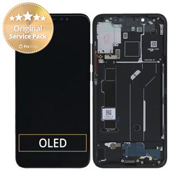 Xiaomi Mi 8 - LCD Kijelző + Érintőüveg + Kere (Black) - 5606100400B6 Genuine Service Pack