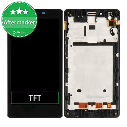 Xiaomi Redmi Note - LCD Kijelző + Érintőüveg + Keret (Black) TFT