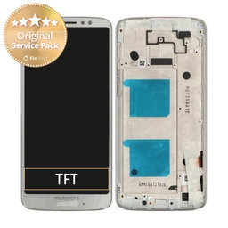 Motorola Moto G6 XT1925 - LCD Kijelző + Érintőüveg + Keret (Silver) - 5D68C10108 Genuine Service Pack