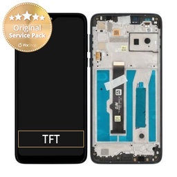 Motorola One Macro - LCD Kijelző + Érintőüveg + Keret (Space Blue) - 5D68C15386 Genuine Service Pack