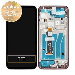 Motorola Moto G8 Plus - LCD Kijelző + Érintőüveg + Keret (Dark Red) - 5D68C15529 Genuine Service Pack