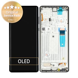 Motorola Edge Plus - LCD Kijelző + Érintőüveg + Keret (Black) - 5D68C16613, 5D68C16473 Genuine Service Pack