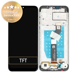 Motorola Moto G8 Power Lite - LCD Kijelző + Érintőüveg + Keret (Black) - 5D68C16532, 55D68C18031 Genuine Service Pack