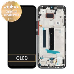 Xiaomi Mi 10 Lite - LCD Kijelző + Érintőüveg + Keret (Cosmic Grey) - 56000400J900 Genuine Service Pack