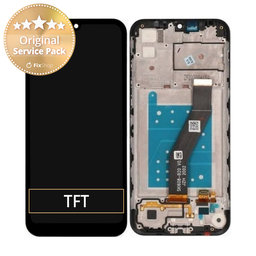 Motorola Moto E6s - LCD Kijelző + Érintőüveg + Keret (Black) - 5D68C16500, 5D68C16980 Genuine Service Pack