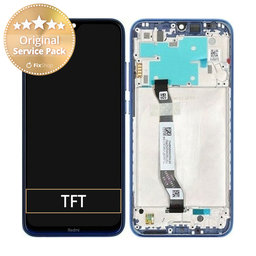 Xiaomi Redmi Note 8 - LCD Kijelző + Érintőüveg + Keret (Neptune Blue) - 5600030C3J00 Genuine Service Pack