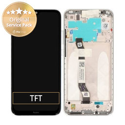 Xiaomi Redmi Note 8 - LCD Kijelző + Érintőüveg + Keret (Moonlight White) - 5600040C3J00 Genuine Service Pack