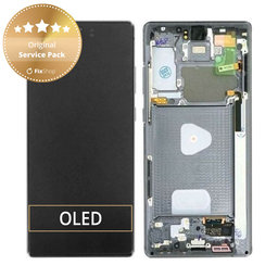 Samsung Galaxy Note 20 N980B - LCD Kijelző + Érintőüveg + Keret (Mystic Gray) - GH82-23495A, GH82-23733A Genuine Service Pack