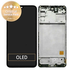 Samsung Galaxy M31s M317F - LCD Kijelző + Érintőüveg + Keret (Mirage Black) - GH81-13736A, GH82-23774A, GH82-24114A Genuine Service Pack