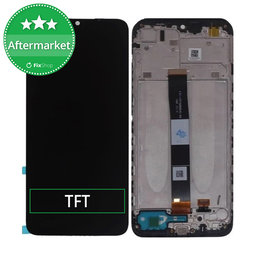 Xiaomi Redmi 9A - LCD Kijelző + Érintőüveg + Keret (Black) TFT