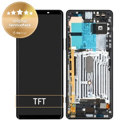 Sony Xperia 1 II - LCD Kijelző + Érintőüveg + Keret (Black) - A5019821A Genuine Service Pack