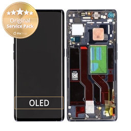 Oppo Find X3 Neo - LCD Kijelző + Érintőüveg + Keret (Starling Black) - 4906179 Genuine Service Pack