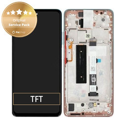 Xiaomi Mi 10T Lite 5G - LCD Kijelző + Érintőüveg + Keret (Rose Gold Beach) - 5600050J1700 Genuine Service Pack