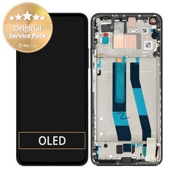 Xiaomi Mi 11 Lite 4G - LCD Kijelző + Érintőüveg + Keret (Boba Black) - 5600030K9A00, 56000B0K9A00 Genuine Service Pack