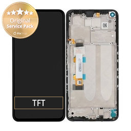 Xiaomi Redmi Note 9T 5G - LCD Kijelző + Érintőüveg + Keret (Nightfall Black) - 5600030J2200 Genuine Service Pack