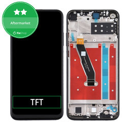 Huawei P40 Lite E - LCD Kijelző + Érintőüveg + Keret (Midnight Black) TFT