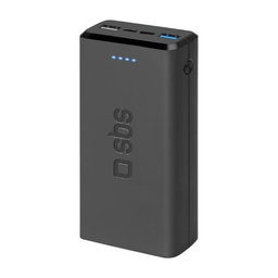 SBS - PowerBank 20 000 mAh, 2x USB, Micro-USB, fekete