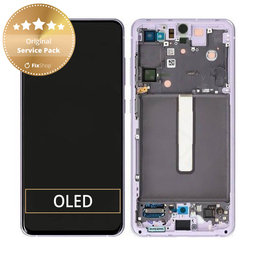 Samsung Galaxy S21 FE G990B - LCD Kijelző + Érintőüveg + Keret (Violet) - GH82-26414D, GH82-26420D, GH82-26590D Genuine Service Pack