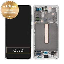 Samsung Galaxy S21 FE G990B - LCD Kijelző + Érintőüveg + Keret (White) - GH82-26414B, GH82-26420B, GH82-26590B Genuine Service Pack