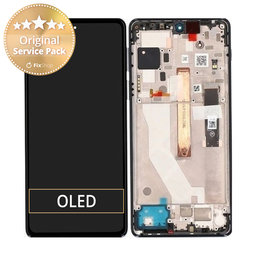 Motorola Edge 20 Pro XT2153 - LCD Kijelző + Érintőüveg + Keret (Midnight Blue) - 5D68C19375 Genuine Service Pack