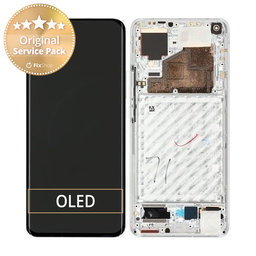 Xiaomi Mi 11, Mi 11 Pro - LCD Kijelző + Érintőüveg + Keret (Cloud White) - 56000700K200 Genuine Service Pack