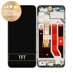 Oppo A53s - LCD Kijelző + Érintőüveg + Keret (Black) - O-4905105 Genuine Service Pack