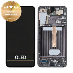 Samsung Galaxy S22 Plus S906B - LCD Kijelző + Érintőüveg + Keret (Phantom Black) - GH82-27500A, GH82-27501A Genuine Service Pack