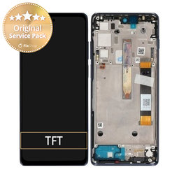 Motorola Moto G200 XT2175 - LCD Kijelző + Érintőüveg + Keret (Stellar Blue) - 5D68C20181 Genuine Service Pack