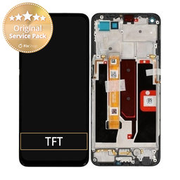 Oppo A54 5G, A74 5G - LCD Kijelző + Érintőüveg + Keret (Black) - 4906219 Genuine Service Pack