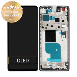 Motorola Edge 30 Pro XT2201 - LCD Kijelző + Érintőüveg + Keret (Black) - 5D68C20263, 5D68C20276 Genuine Service Pack