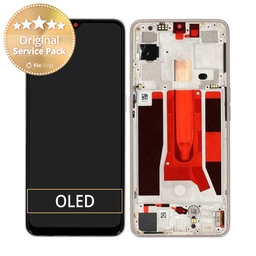 Oppo Find X2 Lite - LCD Kijelző + Érintőüveg + Keret (Pearl White) - 4903623 Genuine Service Pack