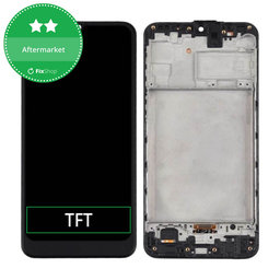 Samsung Galaxy M31 M315F - LCD Kijelző + Érintőüveg + Keret (Space Black) TFT