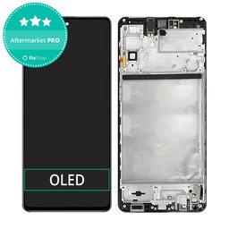 Samsung Galaxy M51 M515F - LCD Kijelző + Érintőüveg + Keret (Celestial Black) OLED