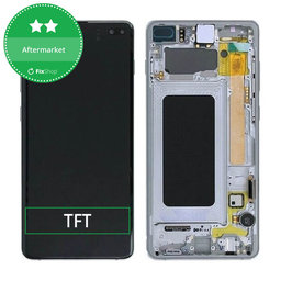 Samsung Galaxy S10 Plus G975F - LCD Kijelző + Érintőüveg + Keret (Prism Black) TFT