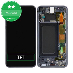 Samsung Galaxy S10e G970F - LCD Kijelző + Érintőüveg + Keret (Prism Black) TFT