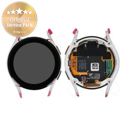 Samsung Galaxy Watch 5 40mm R900 - LCD Kijelző + Érintőüveg + Keret (Silver) - GH82-30040C Genuine Service Pack