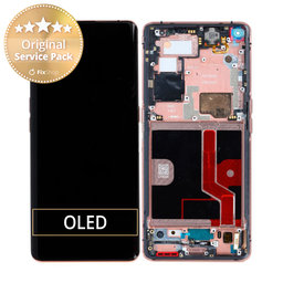 Oppo Find X2 Pro - LCD Kijelző + Érintőüveg + Keret (Orange) - 5D68C21151 Genuine Service Pack