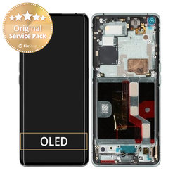 Oppo Find X2 Pro - LCD Kijelző + Érintőüveg + Keret (Green) - 4905189 Genuine Service Pack