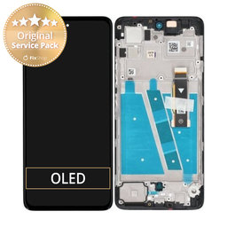 Motorola Moto G72 XT2255 - LCD Kijelző + Érintőüveg + Keret (Meteorite Gray) - 5D68C21701 Genuine Service Pack