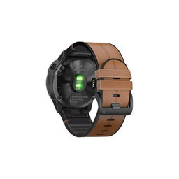 FixPremium - Bőrszíj Garmin-hoz (QuickFit 26mm), világosbarna színű