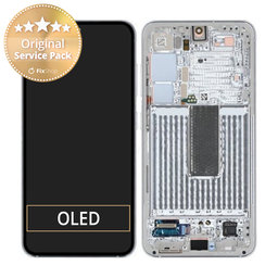 Samsung Galaxy S23 S911B - LCD Kijelző + Érintőüveg + Keret (Lime) - GH82-30481F, GH82-30480F Genuine Service Pack